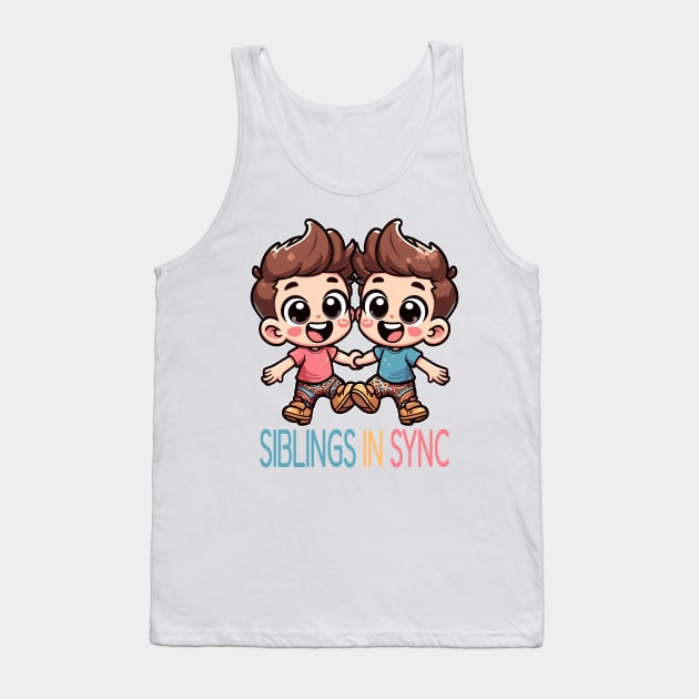 Match and Mischief: Twin Siblings Delight Tank Top by maknatess